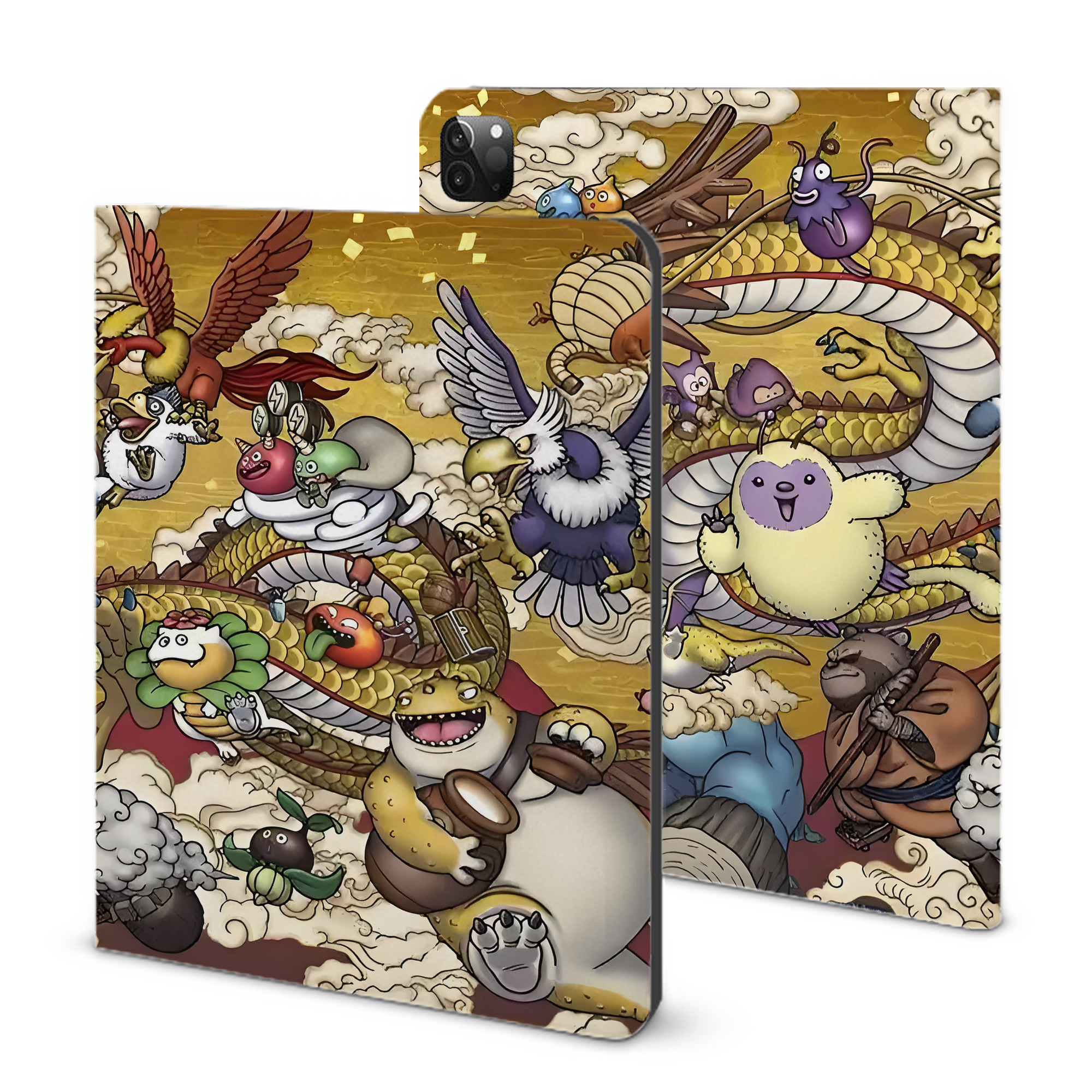 （画像用） ドラゴンクエスト Doragon Kuesuto Dragon Quest IPadケース ペンホルダー付き ブックスタイルデザイン
